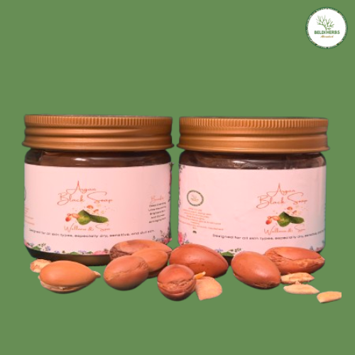 Moroccan Black Soap with Argan Oil — Traditional Hammam Beauty Ritual